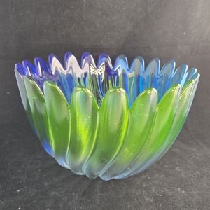Studio Nova Vibrant Blue and Green Glass Bowl